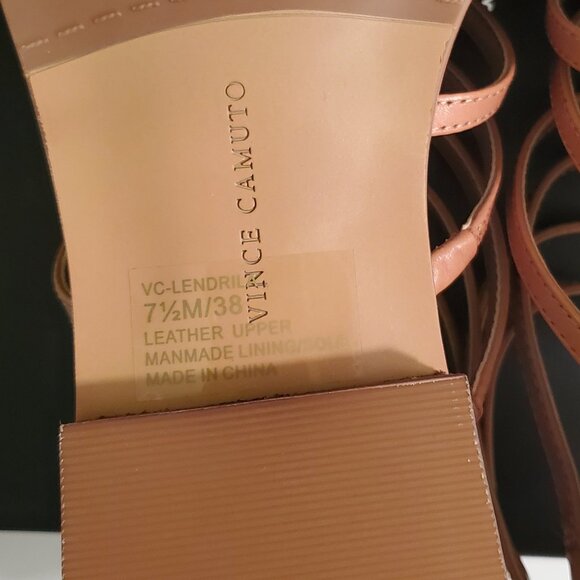 Vince Camuto Lendrila Gladiator Sandals Light Cognac 7.5 M - Picture 6 of 6